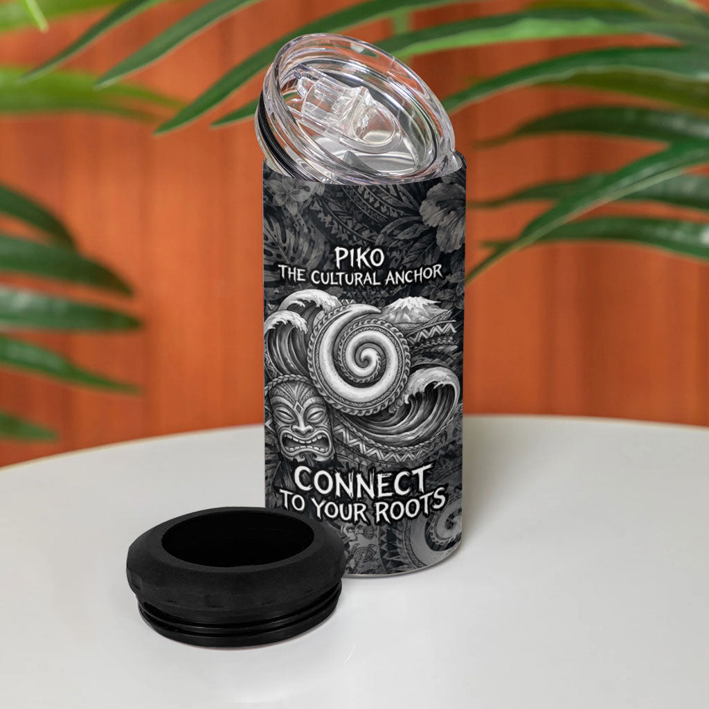 Hawaiian Piko 4 in 1 Can Cooler Tumbler Cultural Anchor Connect Your Roots Ocean Waves TS04 - Polynesian Pride