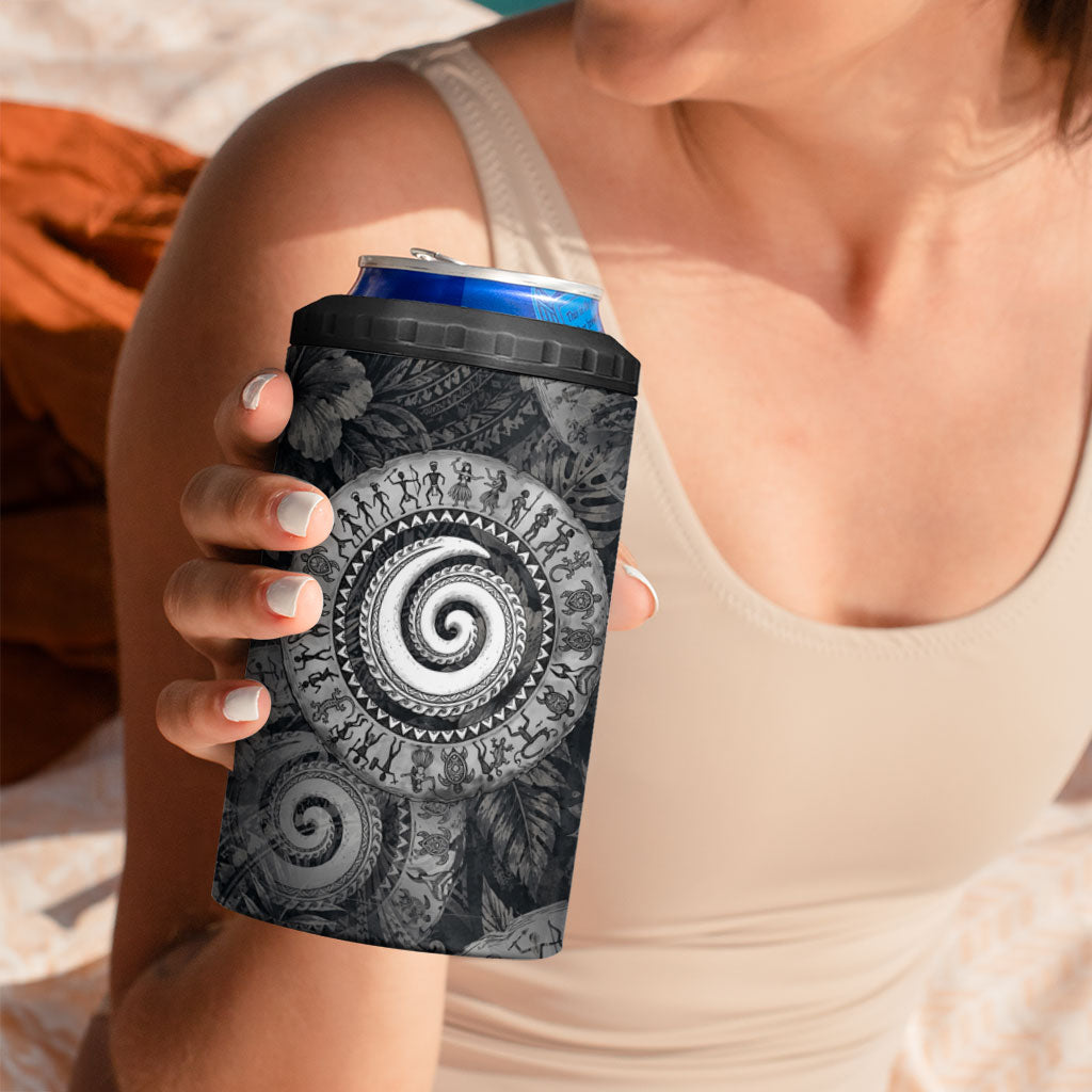 Hawaiian Piko 4 in 1 Can Cooler Tumbler Cultural Anchor Connect Your Roots Ocean Waves TS04 - Polynesian Pride