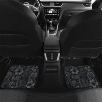 Hawaiian Piko Car Mats Cultural Anchor Connect Your Roots Ocean Waves TS04 Set 2pcs - Back Black Grey - Polynesian Pride