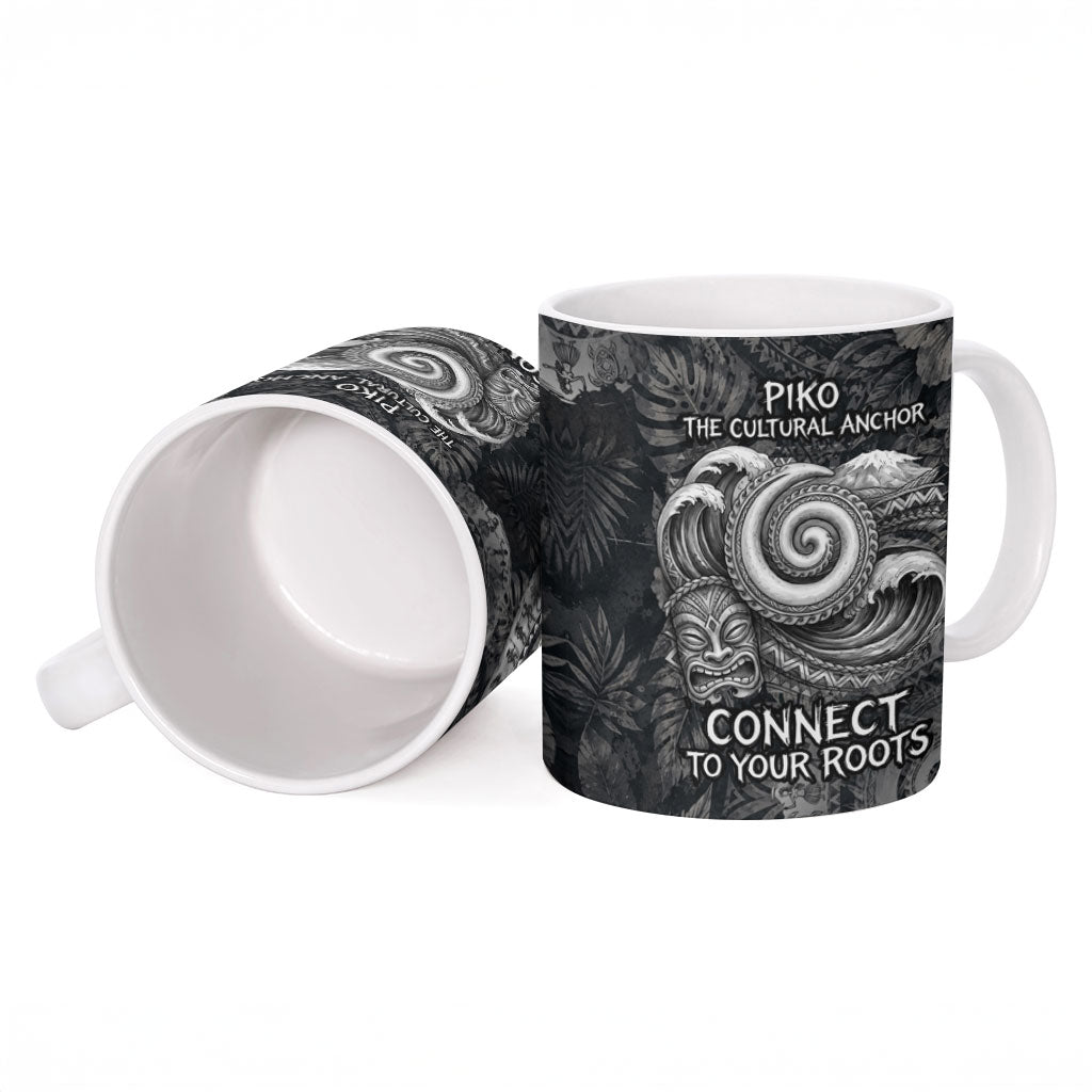 Hawaiian Piko Ceramic Mug Cultural Anchor Connect Your Roots Ocean Waves TS04 - Polynesian Pride