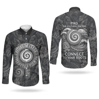 Hawaiian Piko Couples Matching Short Sleeve Bodycon Dress and Long Sleeve Button Shirt Cultural Anchor Connect Your Roots Ocean Waves TS04 - Polynesian Pride