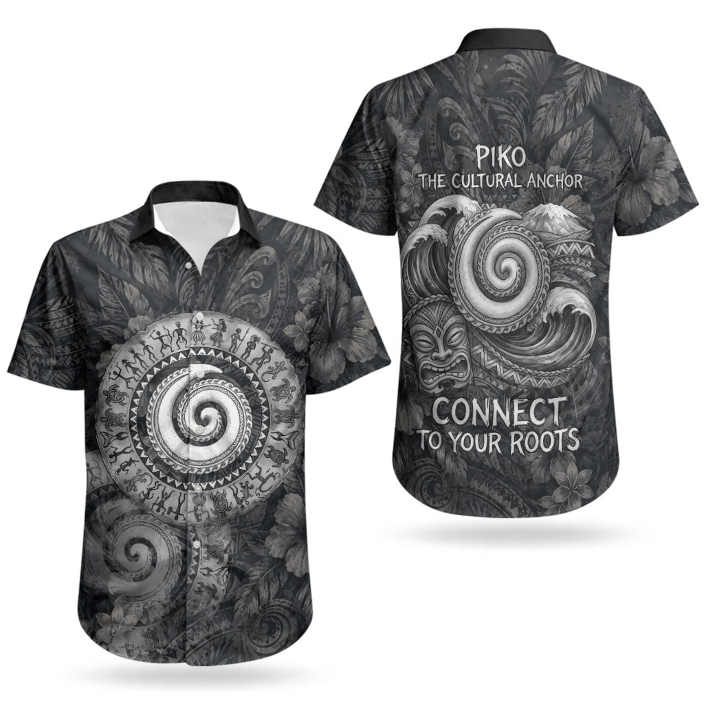 Hawaiian Piko Couples Matching Summer Maxi Dress and Hawaiian Shirt Cultural Anchor Connect Your Roots Ocean Waves TS04 - Polynesian Pride