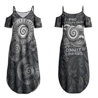 Hawaiian Piko Couples Matching Summer Maxi Dress and Hawaiian Shirt Cultural Anchor Connect Your Roots Ocean Waves TS04 - Polynesian Pride