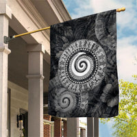 Hawaiian Piko Garden Flag Cultural Anchor Connect Your Roots Ocean Waves TS04 House Flag Black Grey - Polynesian Pride