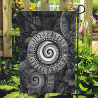 Hawaiian Piko Garden Flag Cultural Anchor Connect Your Roots Ocean Waves TS04 Garden Flag Black Grey - Polynesian Pride
