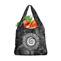Hawaiian Piko Grocery Bag Cultural Anchor Connect Your Roots Ocean Waves TS04 1-pack One Size Black Grey - Polynesian Pride
