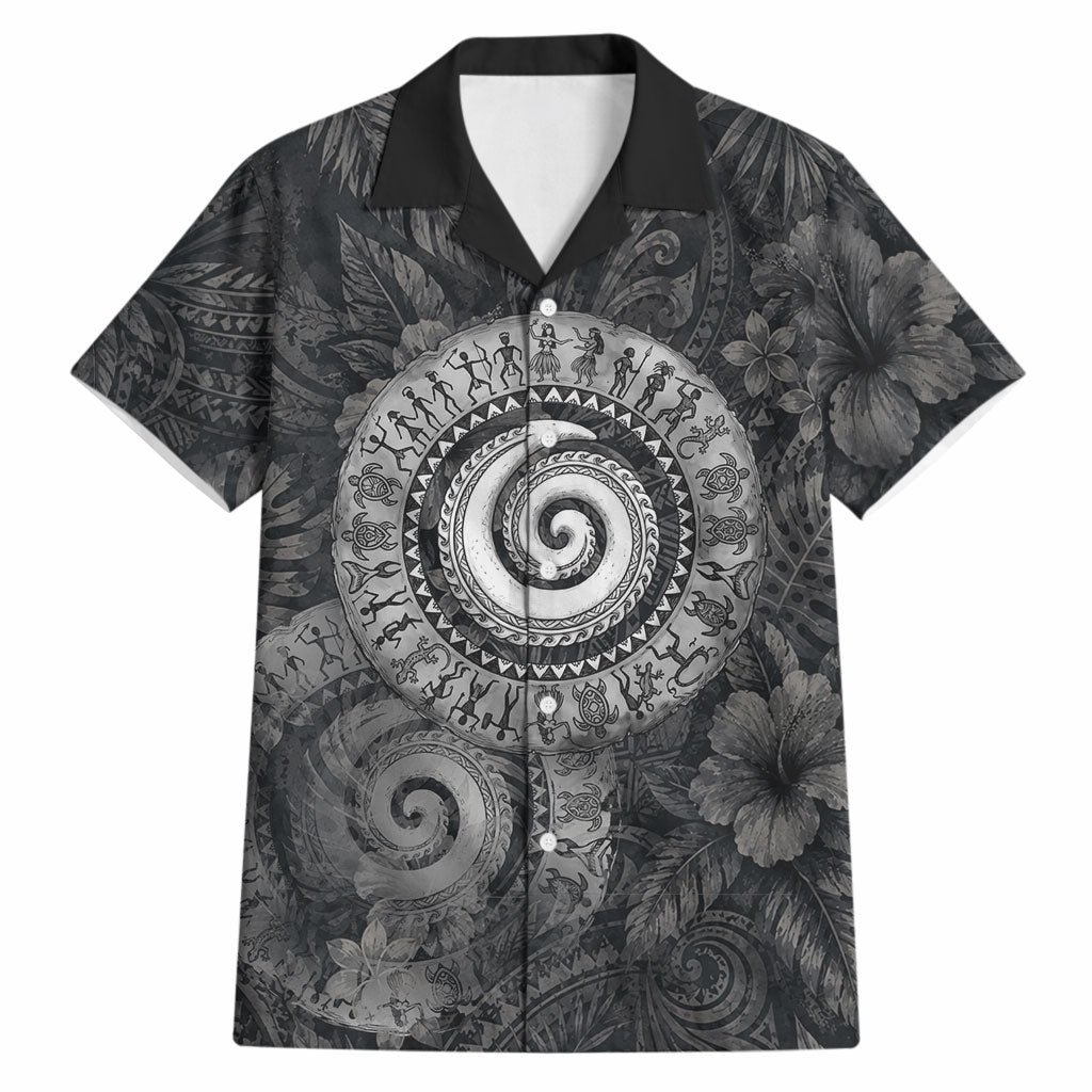 Hawaiian Piko Hawaiian Shirt Cultural Anchor Connect Your Roots Ocean Waves TS04 Black Grey - Polynesian Pride