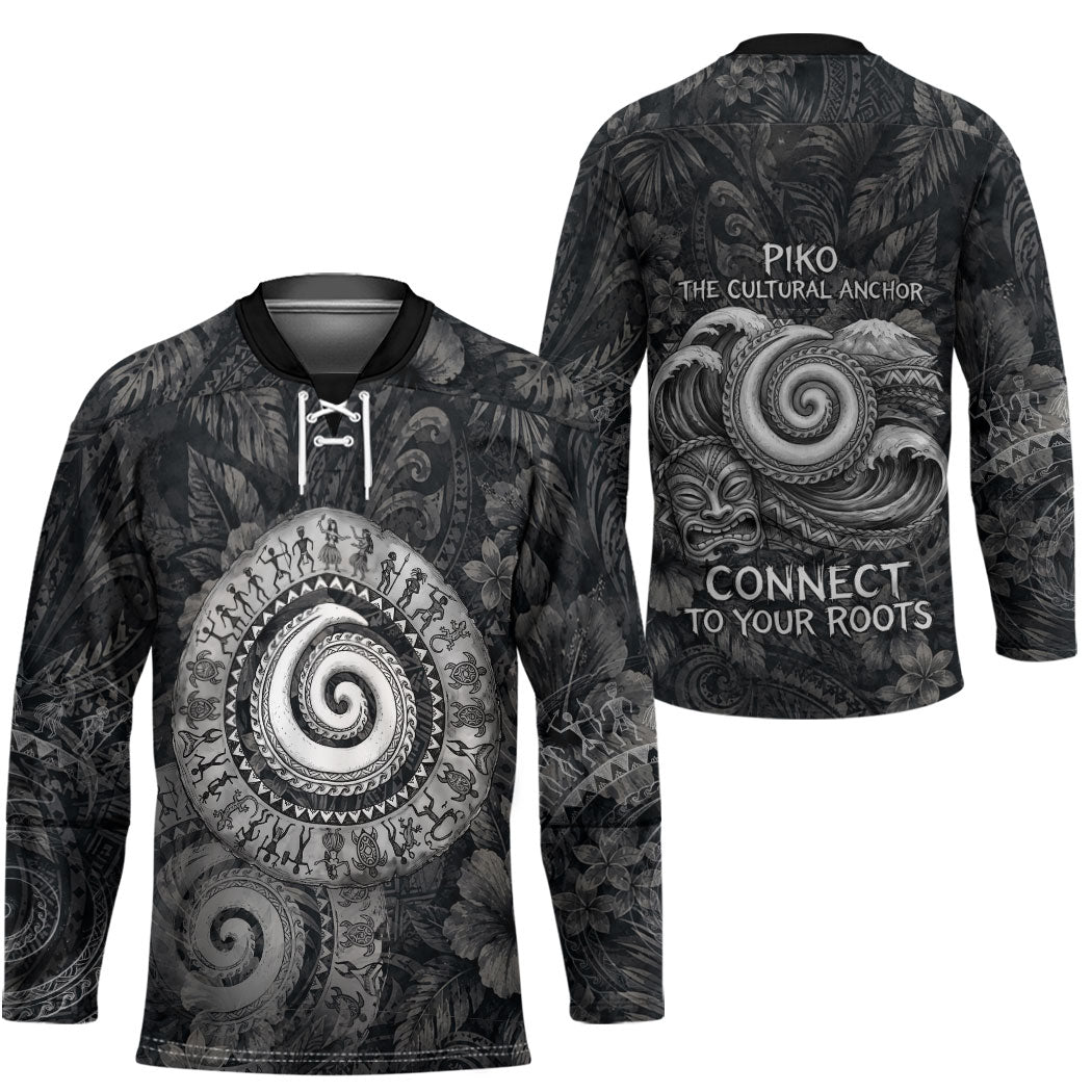Hawaiian Piko Hockey Jersey Cultural Anchor Connect Your Roots Ocean Waves TS04 - Polynesian Pride