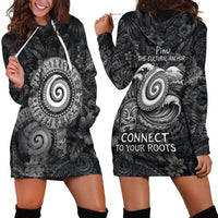 Hawaiian Piko Hoodie Dress Cultural Anchor Connect Your Roots Ocean Waves TS04 - Polynesian Pride