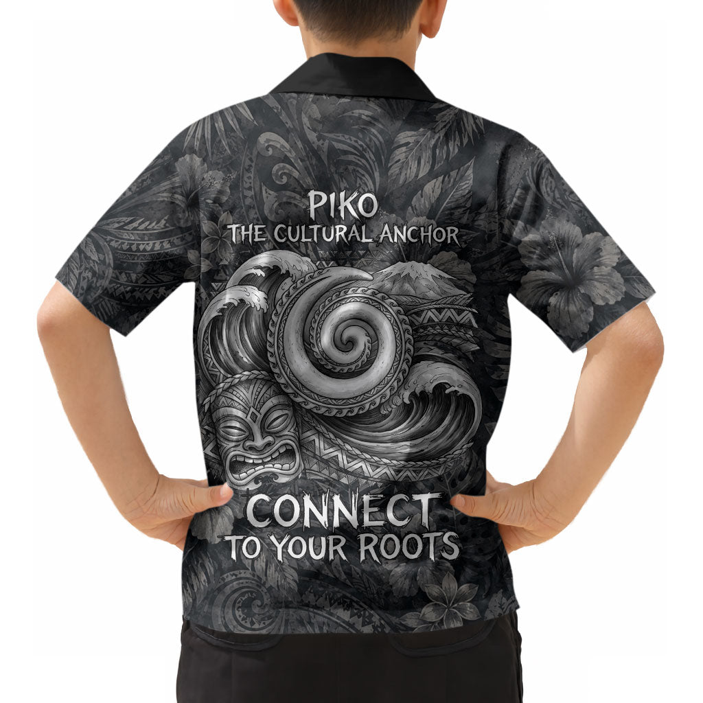 Hawaiian Piko Kid Hawaiian Shirt Cultural Anchor Connect Your Roots Ocean Waves TS04 - Polynesian Pride