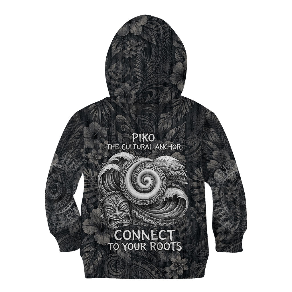 Hawaiian Piko Kid Hoodie Cultural Anchor Connect Your Roots Ocean Waves TS04 - Polynesian Pride