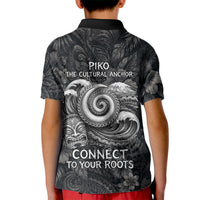 Hawaiian Piko Kid Polo Shirt Cultural Anchor Connect Your Roots Ocean Waves TS04 - Polynesian Pride