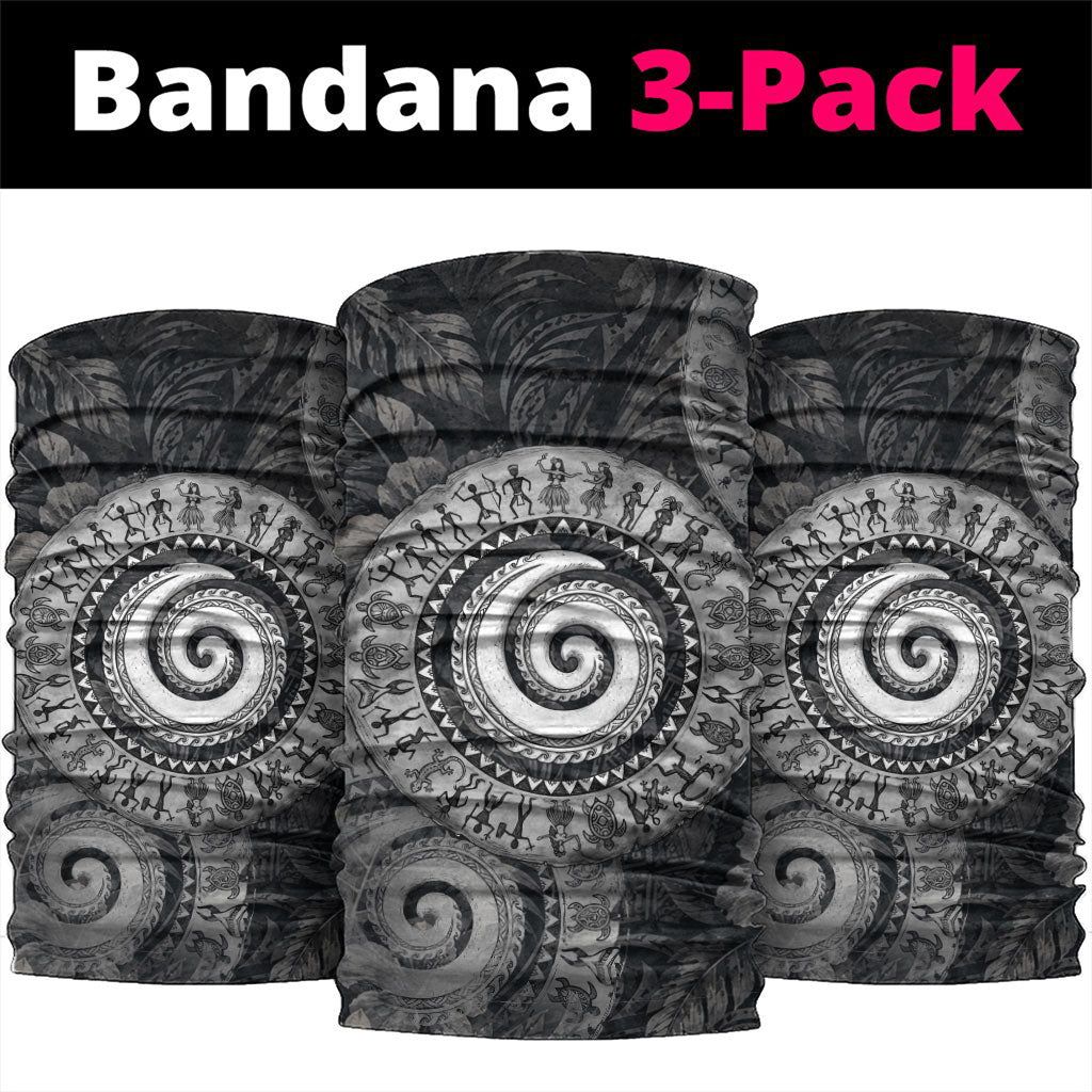 Hawaiian Piko Neck Gaiter Cultural Anchor Connect Your Roots Ocean Waves TS04 package One Size: 25*50cm Black Grey - Polynesian Pride