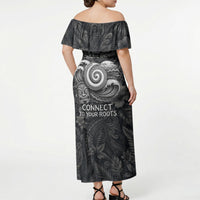 Hawaiian Piko Off Shoulder Maxi Dress Cultural Anchor Connect Your Roots Ocean Waves TS04 - Polynesian Pride