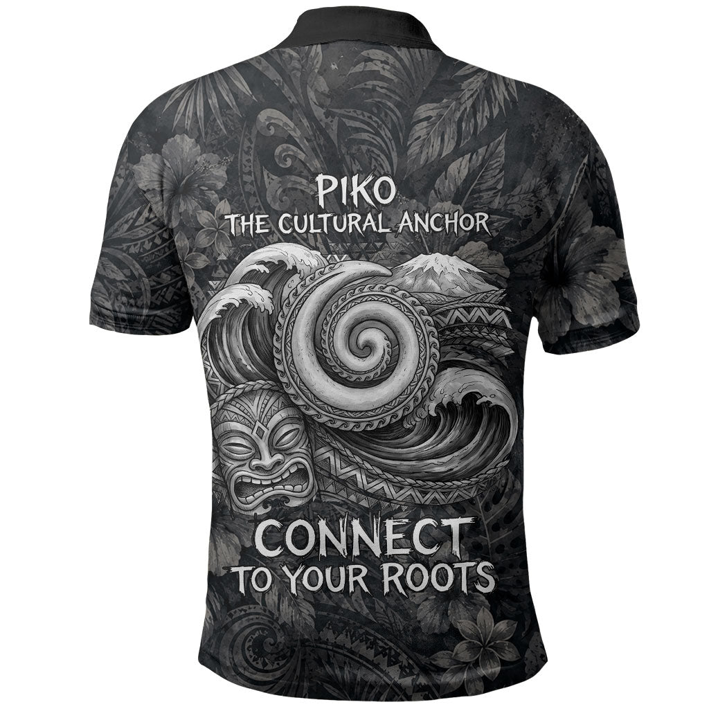 Hawaiian Piko Polo Shirt Cultural Anchor Connect Your Roots Ocean Waves TS04 - Polynesian Pride