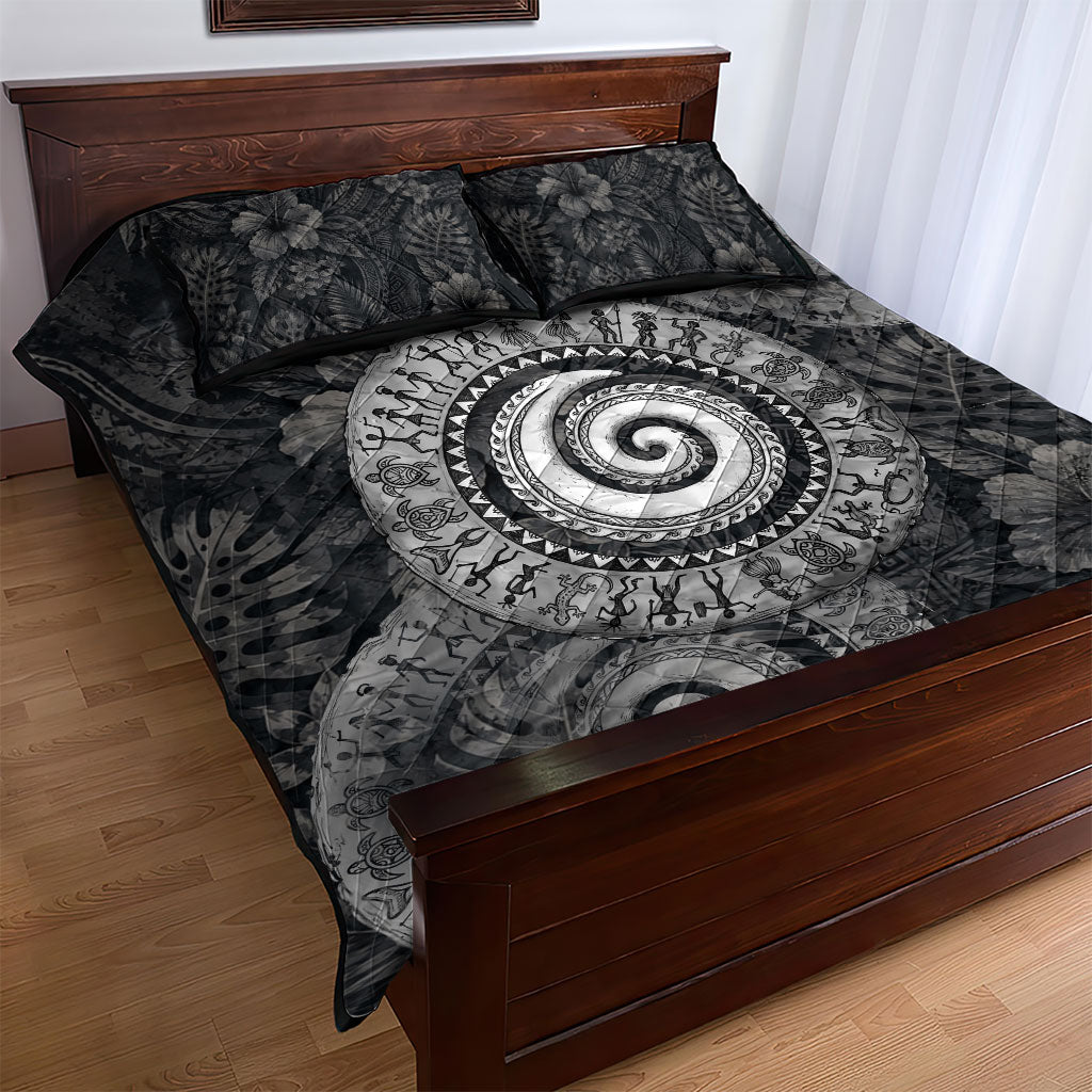 Hawaiian Piko Quilt Bed Set Cultural Anchor Connect Your Roots Ocean Waves TS04 - Polynesian Pride