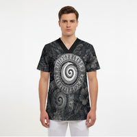 Hawaiian Piko Scrub Top Cultural Anchor Connect Your Roots Ocean Waves TS04 - Polynesian Pride