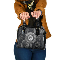 Hawaiian Piko Shoulder Handbag Cultural Anchor Connect Your Roots Ocean Waves TS04 One Size Black Grey - Polynesian Pride
