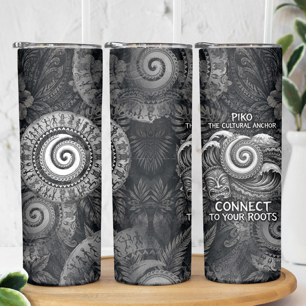 Hawaiian Piko Skinny Tumbler Cultural Anchor Connect Your Roots Ocean Waves TS04 - Polynesian Pride