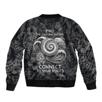 Hawaiian Piko Sleeve Zip Bomber Jacket Cultural Anchor Connect Your Roots Ocean Waves TS04 - Polynesian Pride