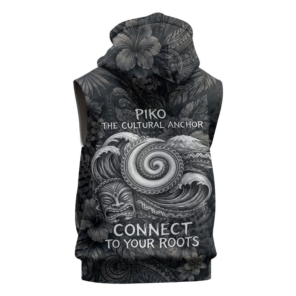 Hawaiian Piko Sleeveless Hoodie Cultural Anchor Connect Your Roots Ocean Waves TS04 - Polynesian Pride