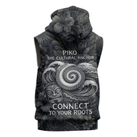 Hawaiian Piko Sleeveless Hoodie Cultural Anchor Connect Your Roots Ocean Waves TS04 - Polynesian Pride