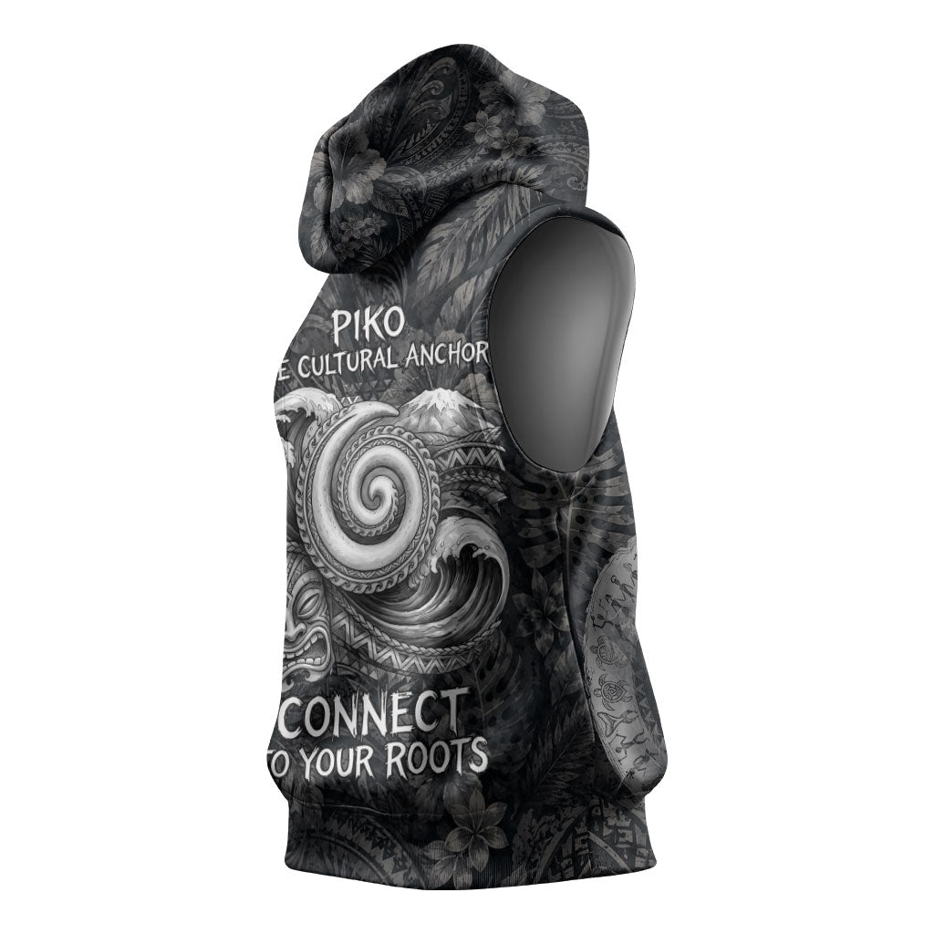 Hawaiian Piko Sleeveless Hoodie Cultural Anchor Connect Your Roots Ocean Waves TS04 - Polynesian Pride