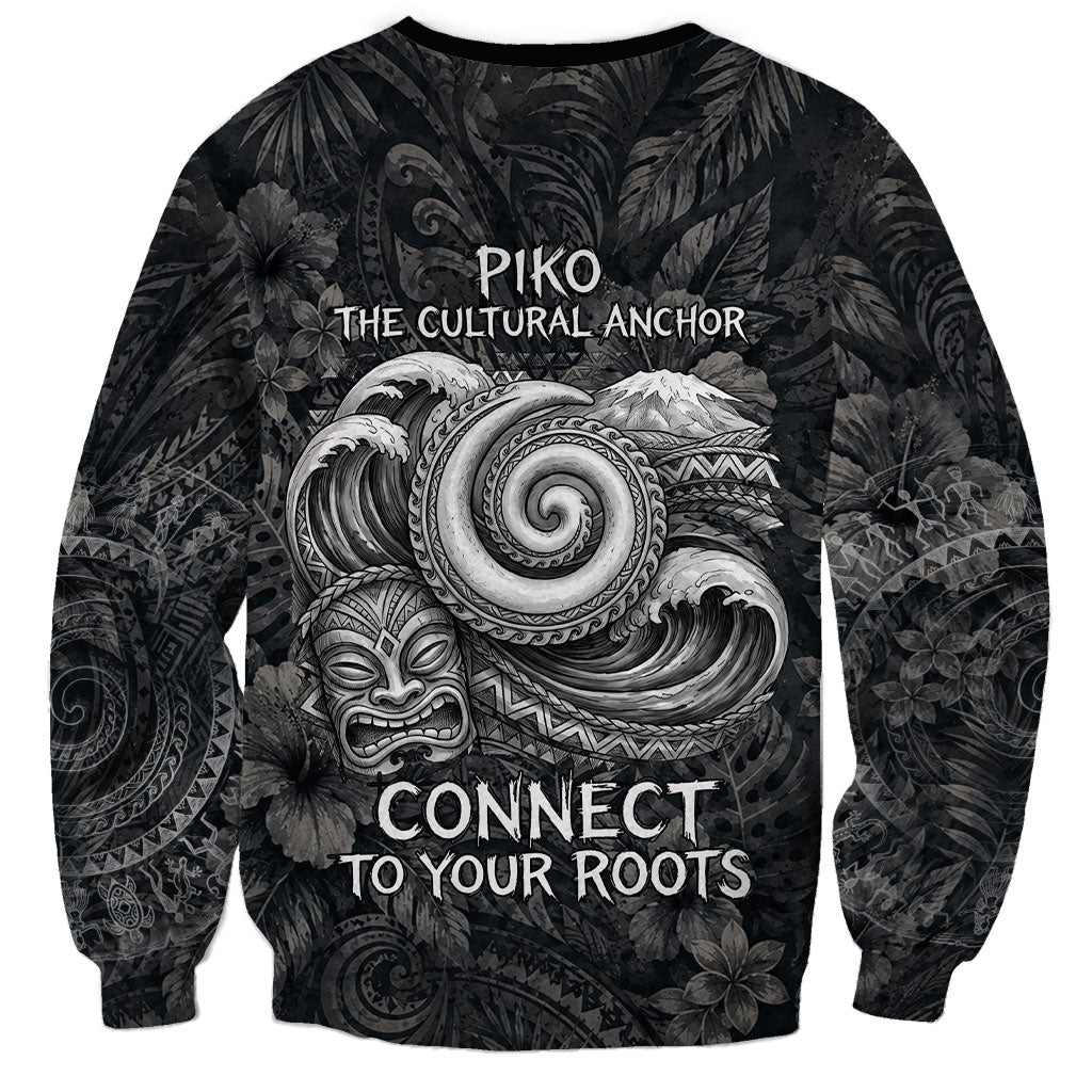 Hawaiian Piko Sweatshirt Cultural Anchor Connect Your Roots Ocean Waves TS04 - Polynesian Pride