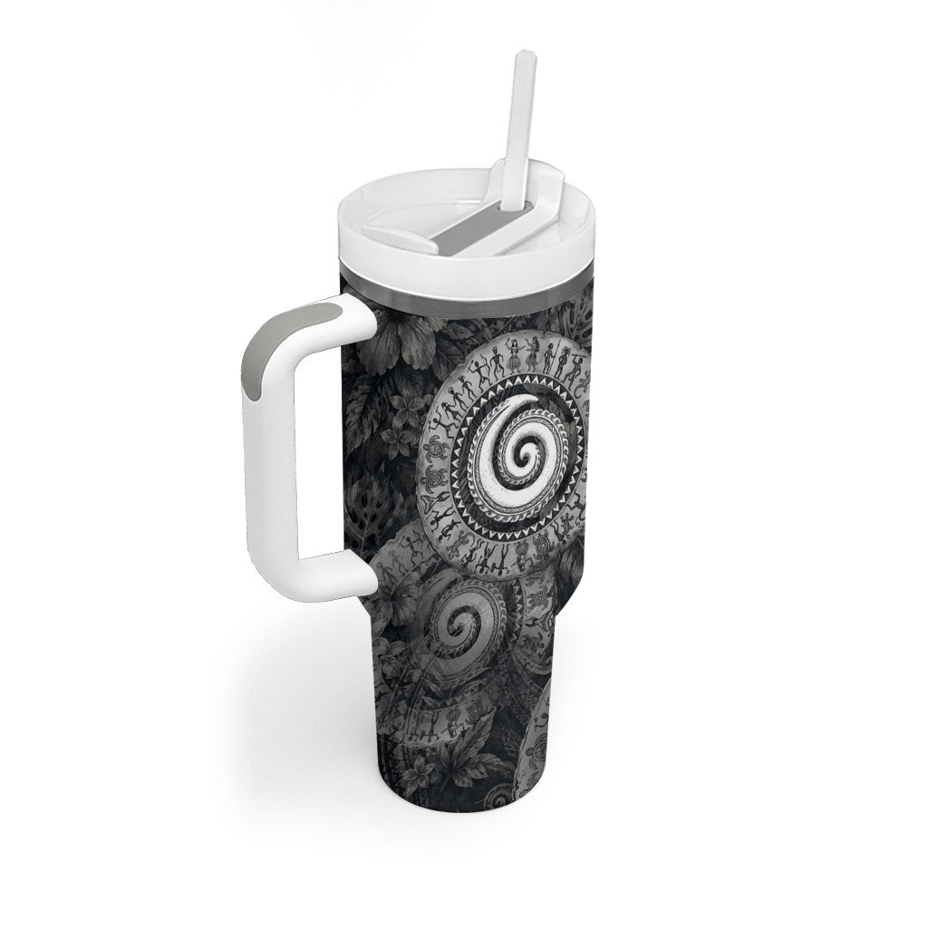 Hawaiian Piko Tumbler With Handle Cultural Anchor Connect Your Roots Ocean Waves TS04 - Polynesian Pride