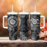 Hawaiian Piko Tumbler With Handle Cultural Anchor Connect Your Roots Ocean Waves TS04 - Polynesian Pride