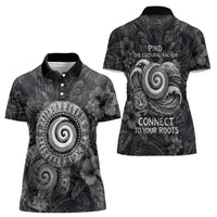 Hawaiian Piko Women Polo Shirt Cultural Anchor Connect Your Roots Ocean Waves TS04 - Polynesian Pride
