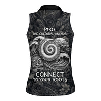 Hawaiian Piko Women Sleeveless Polo Shirt Cultural Anchor Connect Your Roots Ocean Waves TS04 - Polynesian Pride