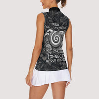 Hawaiian Piko Women Sleeveless Polo Shirt Cultural Anchor Connect Your Roots Ocean Waves TS04 - Polynesian Pride