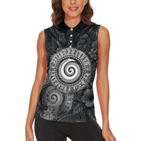 Hawaiian Piko Women Sleeveless Polo Shirt Cultural Anchor Connect Your Roots Ocean Waves TS04 - Polynesian Pride