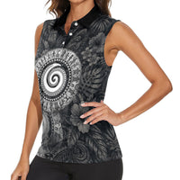 Hawaiian Piko Women Sleeveless Polo Shirt Cultural Anchor Connect Your Roots Ocean Waves TS04 - Polynesian Pride