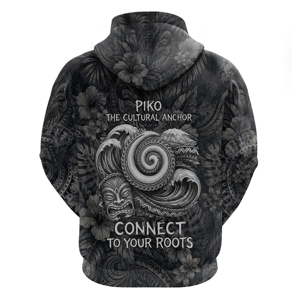Hawaiian Piko Zip Hoodie Cultural Anchor Connect Your Roots Ocean Waves TS04 - Polynesian Pride