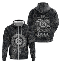 Hawaiian Piko Zip Hoodie Cultural Anchor Connect Your Roots Ocean Waves TS04 - Polynesian Pride