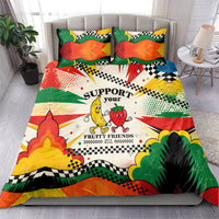 Support Your Fruity Friends Love Wins Gay Pride Bedding Set LGBTQ Retro 30s Cartoon Checkered