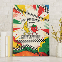 Support Your Fruity Friends Love Wins Gay Pride Canvas Wall Art LGBTQ Retro 30s Cartoon Checkered TS04 Without Frame White Yellow - Polynesian Pride