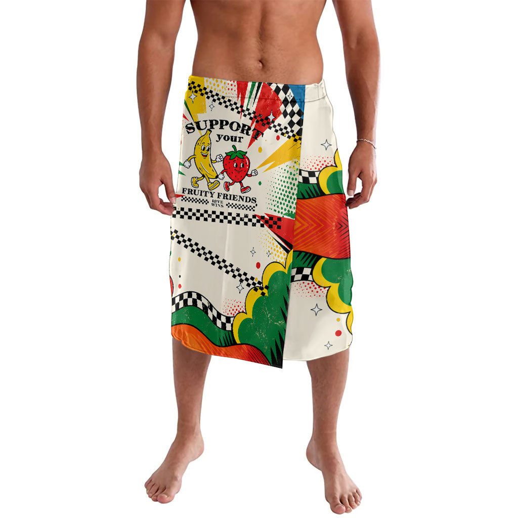Support Your Fruity Friends Love Wins Gay Pride Lavalava LGBTQ Retro 30s Cartoon Checkered