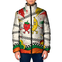 Support Your Fruity Friends Love Wins Gay Pride Padded Jacket LGBTQ Retro 30s Cartoon Checkered