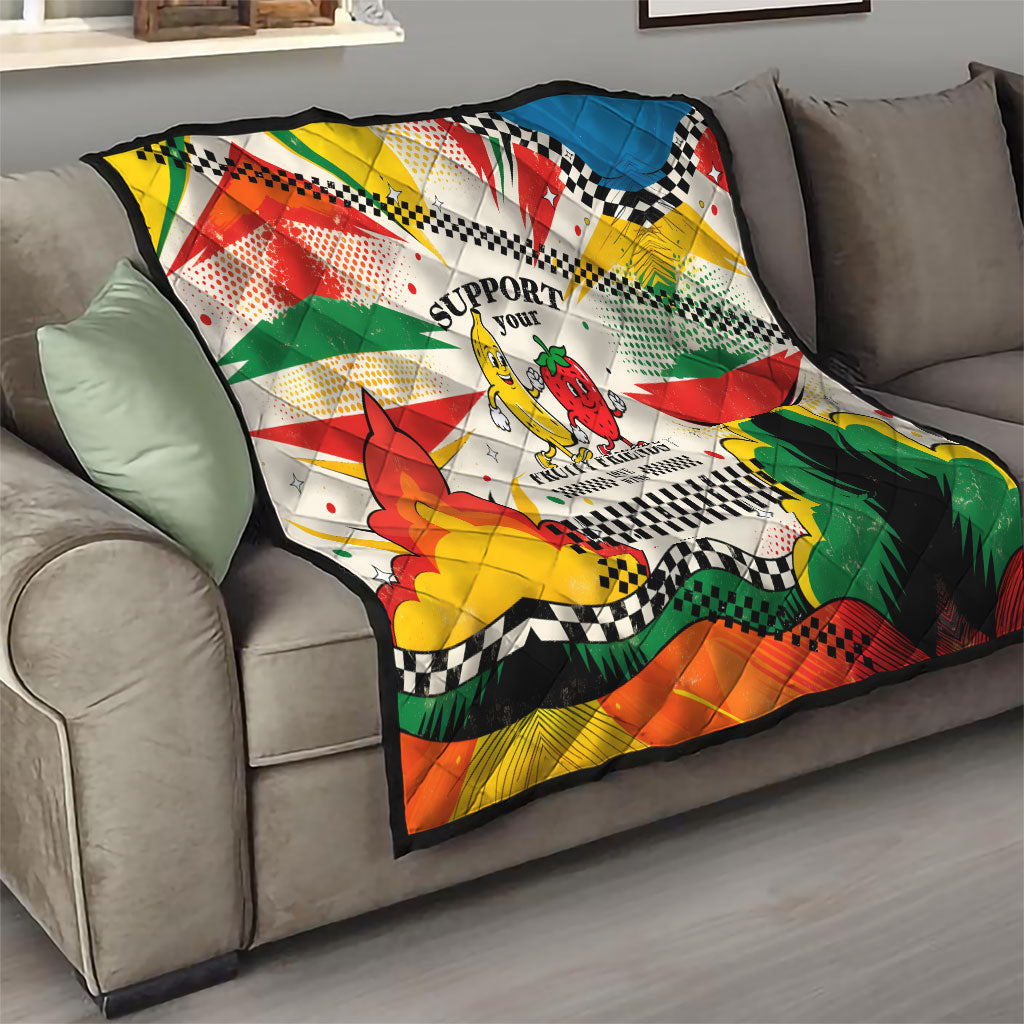 Support Your Fruity Friends Love Wins Gay Pride Quilt LGBTQ Retro 30s Cartoon Checkered TS04 - Polynesian Pride