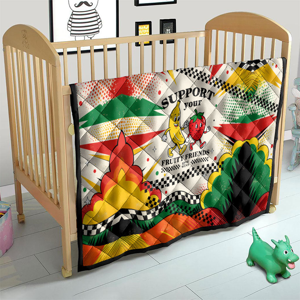 Support Your Fruity Friends Love Wins Gay Pride Quilt LGBTQ Retro 30s Cartoon Checkered TS04 - Polynesian Pride