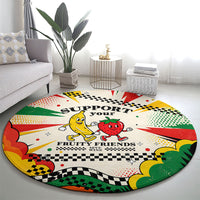 Support Your Fruity Friends Love Wins Gay Pride Round Carpet LGBTQ Retro 30s Cartoon Checkered TS04 - Polynesian Pride