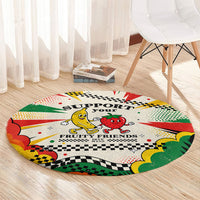 Support Your Fruity Friends Love Wins Gay Pride Round Carpet LGBTQ Retro 30s Cartoon Checkered TS04 - Polynesian Pride