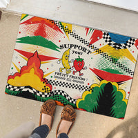Support Your Fruity Friends Love Wins Gay Pride Rubber Doormat LGBTQ Retro 30s Cartoon Checkered TS04 - Polynesian Pride