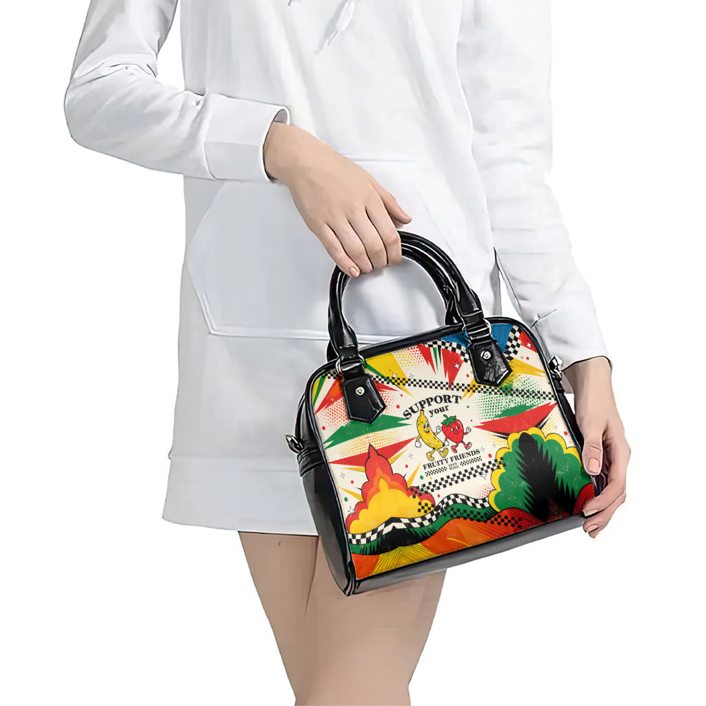 Support Your Fruity Friends Love Wins Gay Pride Shoulder Handbag LGBTQ Retro 30s Cartoon Checkered TS04 - Polynesian Pride