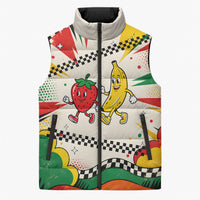 Support Your Fruity Friends Love Wins Gay Pride Sleeveless Puffer Jacket LGBTQ Retro 30s Cartoon Checkered TS04 Unisex White Yellow - Polynesian Pride