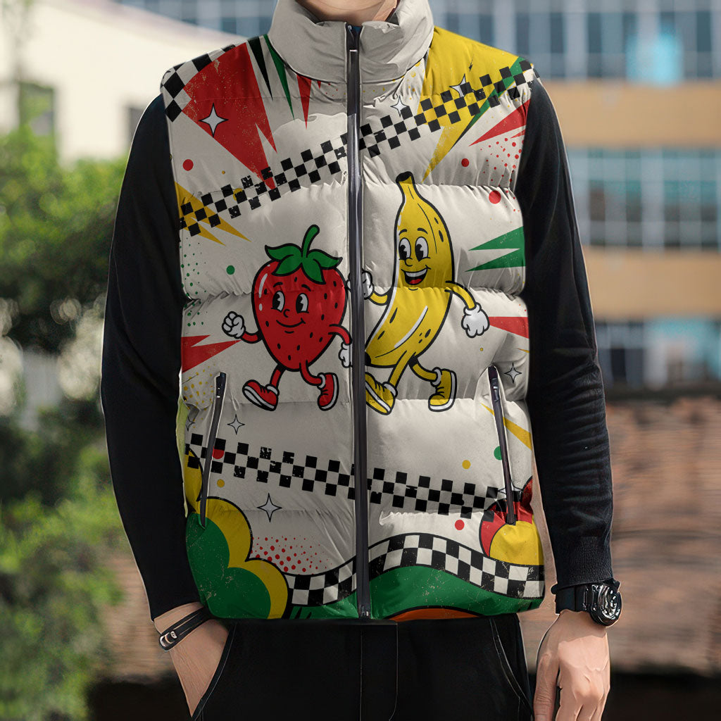 Support Your Fruity Friends Love Wins Gay Pride Sleeveless Puffer Jacket LGBTQ Retro 30s Cartoon Checkered TS04 - Polynesian Pride