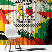 Support Your Fruity Friends Love Wins Gay Pride Window Curtain LGBTQ Retro 30s Cartoon Checkered TS04 - Polynesian Pride